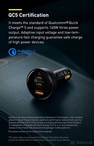 Autonabíječka Baseus Quick Charge 5, 160W USB C  nová - 8