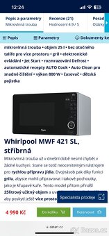 Mikrovlnná trouba Whirlpool černá/stříbrná - 8