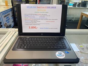 HP 630 15,6“/Intel Core i3/SSD 240GB/  RAM 4GB/ GRAFIKA: Int - 8