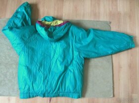 Vintage 90s unisex tyrkysová petrolová zimní bunda - 8