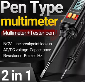 ANENG 4000 Counts Pen-Type Multimeter Backlight Multi Meter - 8