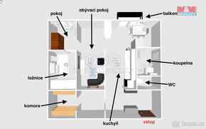 Pronájem bytu 3+1 v Přelouči, ul. K. Čapka - 8