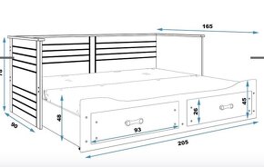 Rozkládací postel Hermes s matracemi - 9
