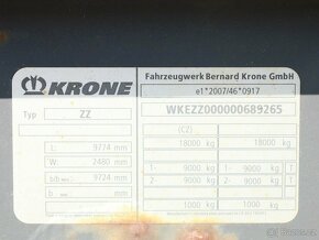 Krone ZZ, NOSIČ VÝMĚNNÝCH NÁSTAVEB (BDF), 18 TUN, PŘÍDAVNÉ N - 9