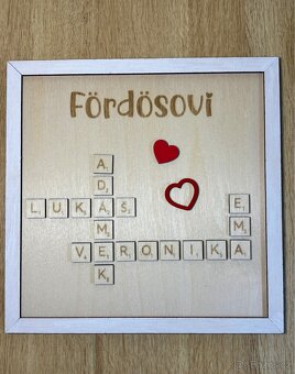 Rodinný dřevěný obraz scrabble - 9