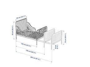 Postel dětská prodloužitelná bílá - 9