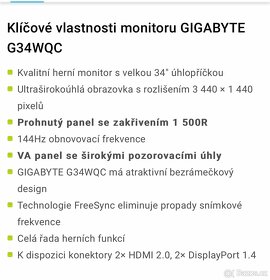 Monitor 34" GIGABYTE G34WQC A - 9