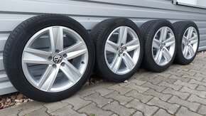 Alu kola 5x112 r17 originál vw passat b8 letní pneu - 9