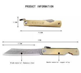 zavírací japonský nůž z damascenské oceli - 9