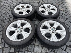 Originalní ALU kola Škoda 5x112 r17 zimní pneu 5,5mm - 9