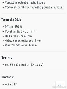 El. Nůžky na živý plot 45 cm Parkside nove - 9