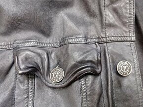Kožená bunda džínového střihu - M - 9