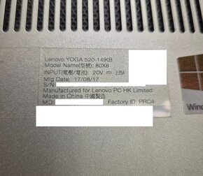 Lenovo Yoga 520 14" / i3-7100U / 4GB / 120GB SSD / W11 - 9