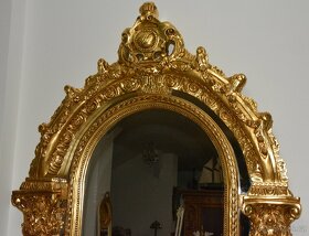 Zámecké řezbované zrcadlo - krásně zdobené - 245cm - 9