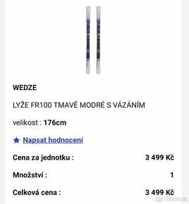 Lyže Wedze FR100 176cm s vázáním a hůlkami - 9