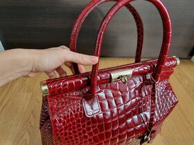 Nová červená kožená kabelka - 9