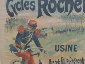 Originální reklamní litografický plakát "Cycles Rochet" 1889 - 9