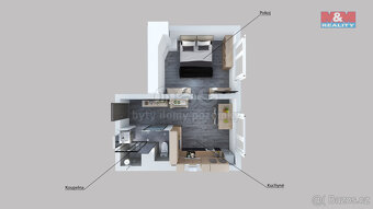 Pronájem bytu 1+1, 35 m², Ústí nad Labem, ul. Žukovova - 9