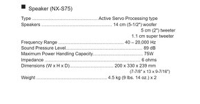 Reproduktory YAMAHA NX-S75, 2x 75W - 9