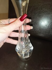 BROUŠENÁ VÁZA A VÁZIČKA,, BOHEMIA CRYSTAL " - 9