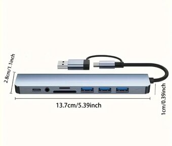 USB-C/USB hub s SD,microSD, USB 3.0&USB 2.0,Jack - 9