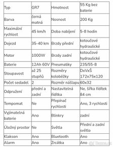 Elektrická koloběžka EcoWheel GR7 12Ah 1000W - šedá - 9