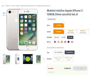 Prodám mobilní telefon IPhone 7, 128GB - 9