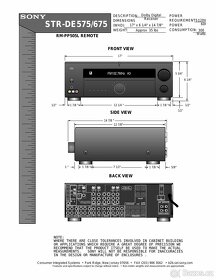 Sony STR-DE675 Digital 5.1 x 100W AV receiver, DO, FM návod - 9