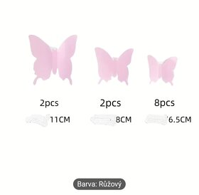 NOVÉ ZBOŽÍ -  3D motýlci - růžové sady - 9