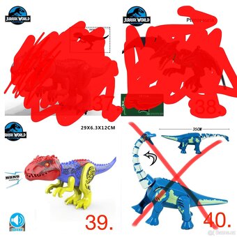 Obrovské dinosaury typ lego - nové, nehrané - - 9