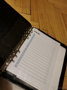 Černý kožený diář A5 filofax - 9