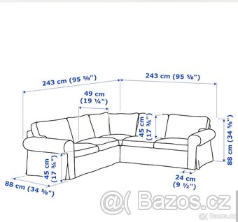 Sedací souprava/gauč IKEA + náhradní potah - 9