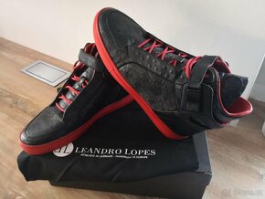 Kožené tenisky Sneakersy  Leandro Lopes MOSH High  červená č - 9