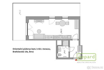 Pronájem novostavby bytu 1+kk s velkou terasou v blízkosti c - 9