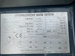 Čelní vysokozdvižný vozík Toyota 7FBEST10 / PS5637 / - 9