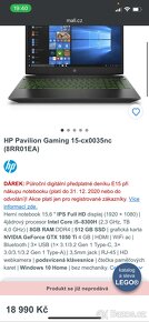 herni notebook pavilion gaming 15 - 9