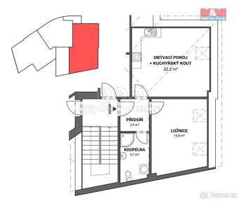 Pronájem bytu 2+kk, 50 m², Česká Třebová, ul. Riegrova - 9