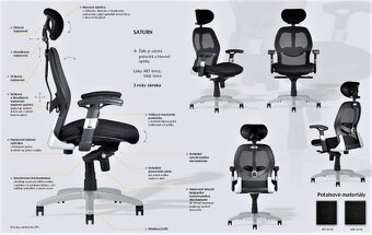 Kancelářská židle Saturn PC 9776,- ZÁNOVNÍ, ZÁRUKA - 9
