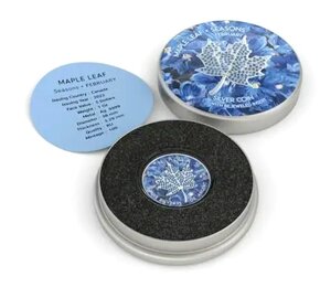 investiční střibrnné mince - Maple leaf - Bejeweled - 9